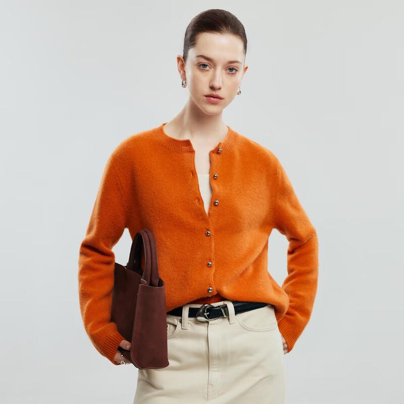 

PALUOPO Women s Washed Cashmere Round Neck Cardigan M (160/100)