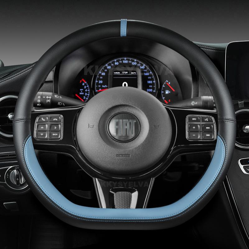 Microfiber Leather Car Steering Wheel Cover 38cm For Fiat Tipo Fullback Strada Toro Doblo Freemont Bravo Stilo Auto Accessories