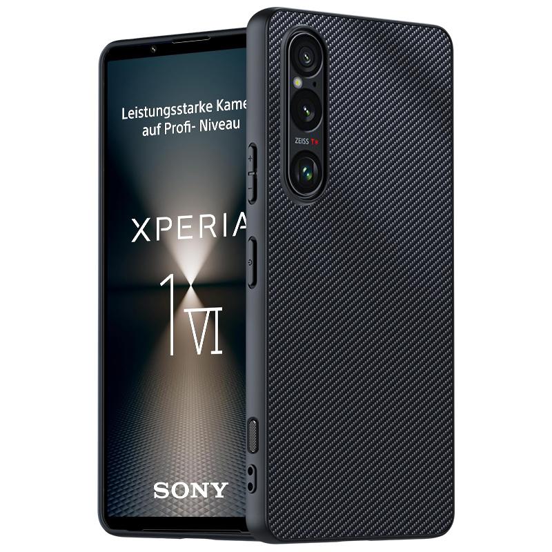 

Для Sony Xperia 1 VI чехол из углеродного волокна, противоударный чехол для телефона Black