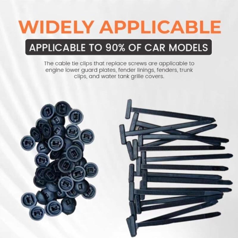 20/50/100Pcs Nylon Universals Cable Tie Buckle Cable Ties Enduring Locking Zip Tie Straps For Mudguard Plate Trunk