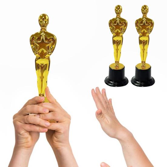 6 Pezzi Statuette Trofei Dorati per Eventi Sportivi Trofei Base Marcabile Fai da Te Design Classico Premi di Riconoscimento