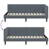 Corner Bed Frame with Headboard Dark Grey 80 Cm X 200 Cm Velvet