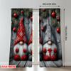 2pcs 2D flat printing Christmas Hot Curtains Christmas Gnomes Gifts Snowflakes Digital Printed Polyester Drapes Festive Curtains