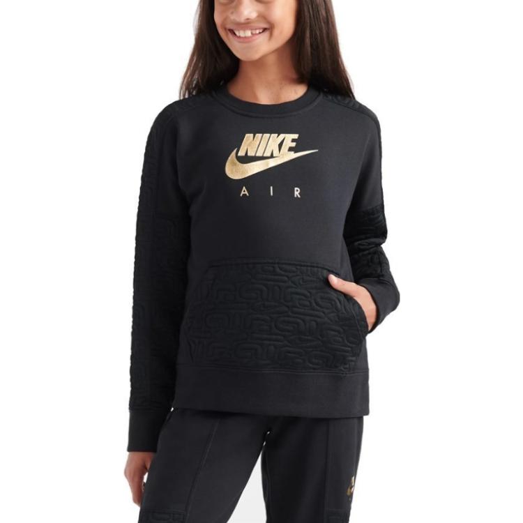 Nike Çocuk SS23 Baskılı Kazak Uzun Kollu Sweatshirt Çocuk sweatshirt Siyah BV2703-010