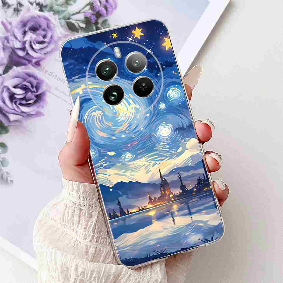 For Realme 12 Pro RMX3842 6.7" Summer Lotus Cute Cat Soft Silicone TPU Cover For Realme 12Pro+ 12Pro Plus RMX3840 Bumper Shell