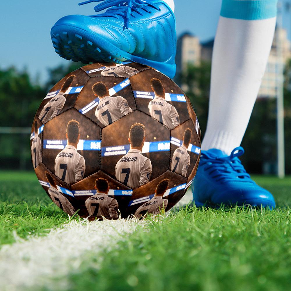 Cristiano Ronaldo Soccer Ball Size 5 Football Machine Sewn Indoor/Outdoor Universal Football Unique Gift for Soccer Lovers