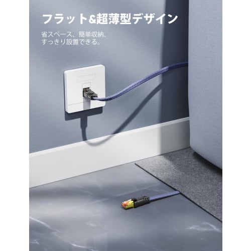 Snowkids LAN-Kabel 3m LAN-Kabel CAT8 Ultra High Speed ??Flaches LAN-Kabel Typ 40Gbps/2000MHz Kompatibel mit PC Switch usw.