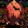 Men's Long Sleeve Hoodie Sun Shirt with Halloween Print