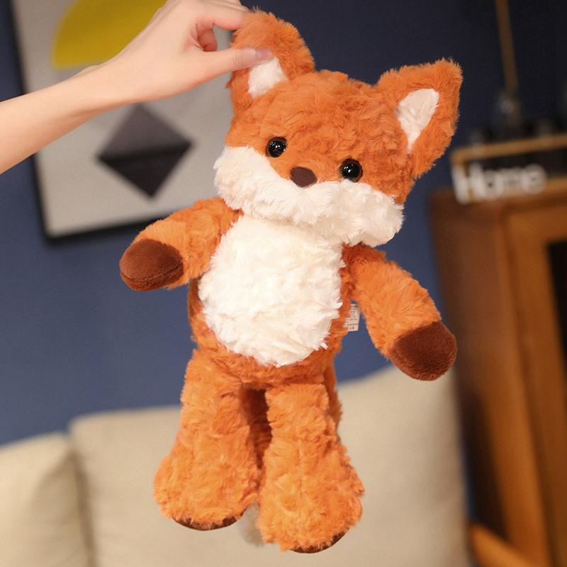 35cm/50cm Cute Fluffy Fox Plush Toy Soft Cartoon Orange Foxes Stuffed Doll Baby Appease Children Birthday Gift