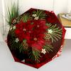 1pc Christmas, Poinsettia, Holiday Decor Umbrella with Plastic Handle,Compact & Stylish,Suitable for All Seasons YS331074
