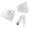 3pcs Organic Cotton Infant Bandana Bib And Pacifier Holder Combo Includes Washable Storage Pouch Baby Shower Gift Set