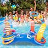 Water Party Sport Swimming Inflatable Ring Toss Game Floating Pool Toys Accessories for Kids Adult Beach Supplies with 4 Loops
