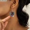 2D Flat Flower Horse Head Pattern Ear Jewelry Dangle Earring Daily Outfits Party Accessories Perfect Gift for Family/ Friends