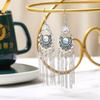 Vintage Ethnic Colorful Crystal Dangle Earrings for Women Classic Beach Chain Tassel Drop Earring Female Pendiente Bijoux