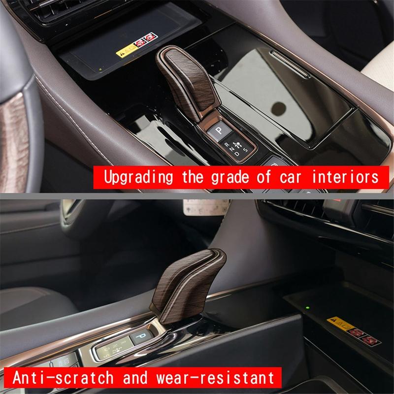 Для Toyota ALPHARD/VELLFIRE Серия 40 + Декоративная наклейка-накладка на ручку переключения передач автомобиля, текстура дерева-A51K