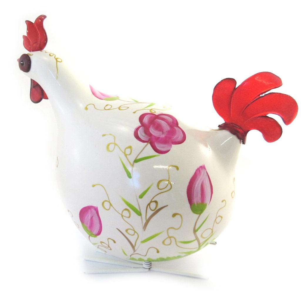 Les Trésors De Lily [M9052] – Figur „Coq Cocorico“ aus rosa Elfenbein – 30 cm