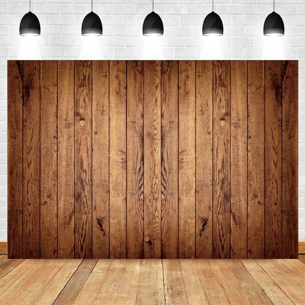 Wood Backdrop for Food Baby Portrait Photography Backdrops White Brown Wooden Board Plank Background for Party Decor Custom