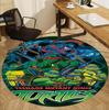 Gamer Pattern Round Rug, Indoor/Outdoor Mat, for Picnic, Gameroom, Bedroom, Office, Living Room, Home Decor Carpet, Birthday Gift