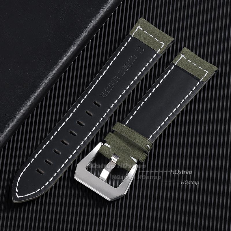 Leather Watchband Bracelet Black Blue Brown Vintage Matte Watch Strap for Women Men 18mm 20mm 22mm 24mm Universal Wrist Band