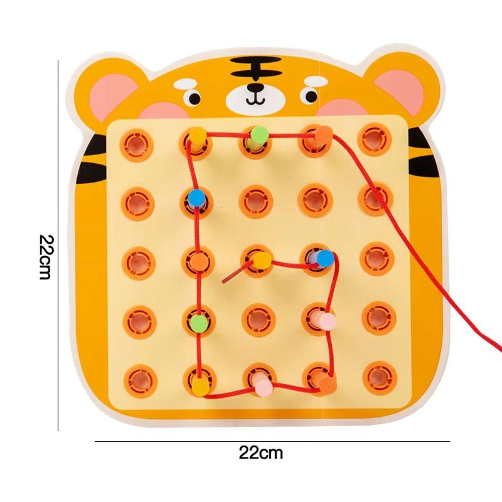 Montessori Activity Wooden Threading Lacing Toy Kids Rope Threading Game  Fine Motor Skills