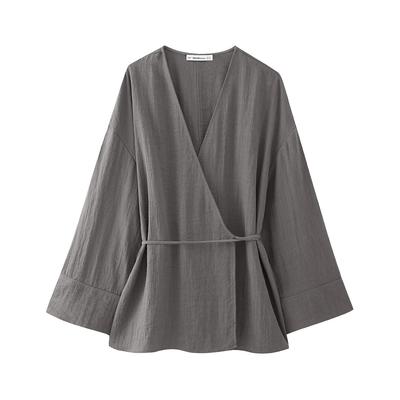 Spring and Autumn Women's Double-lapel Kimono-style Outerwear Japanese Cardigan