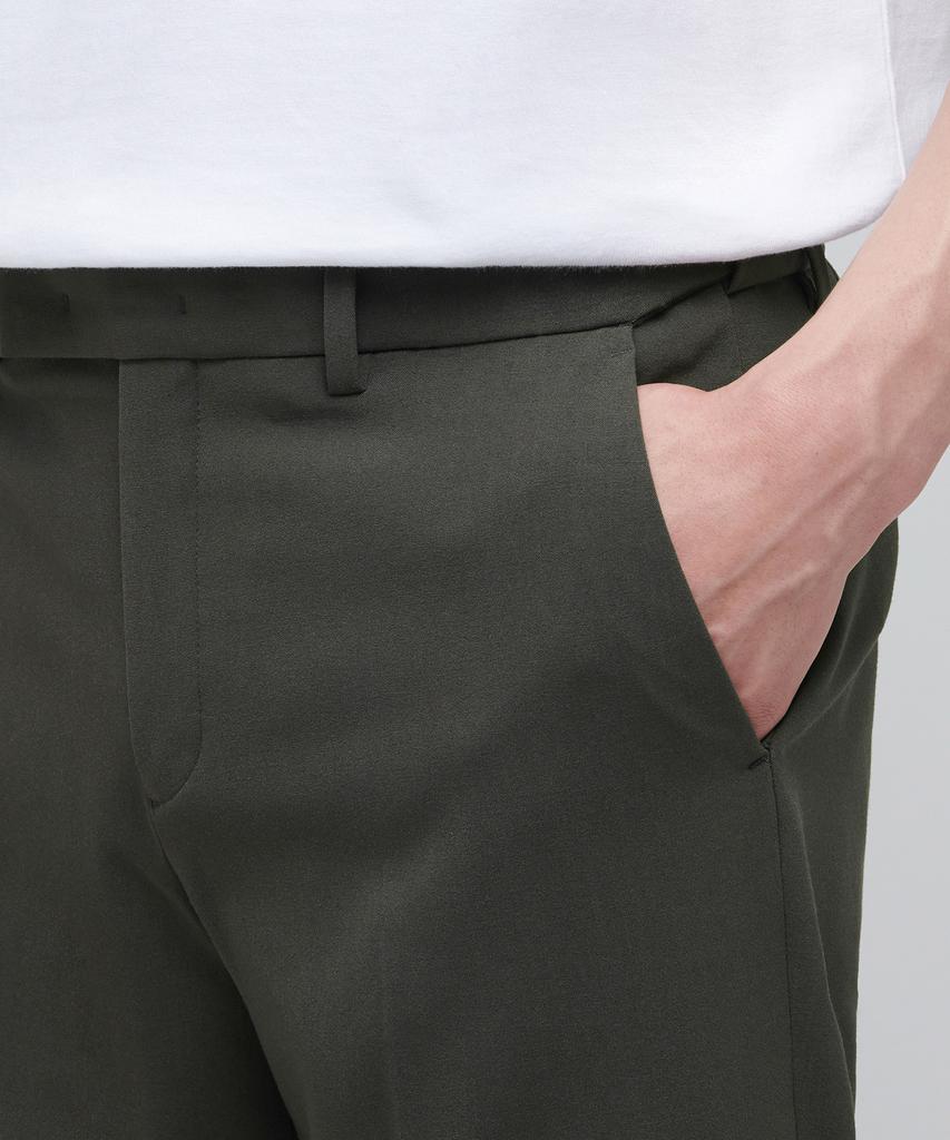 MUSINSA STANDARD Lightweight Semi-Wide Hidden Banding Slacks [Dusty Khaki]