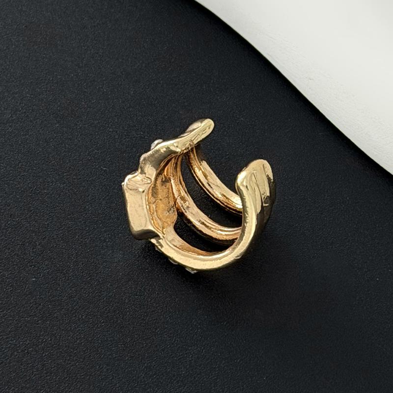 1 Stück Metall Zirkon Ohr-Manschetten Ohrringe für Damen Trend Gold Mehrschichtig U-förmige Clip-Ohrringe Nicht durchstochene Ohrschmuckstücke