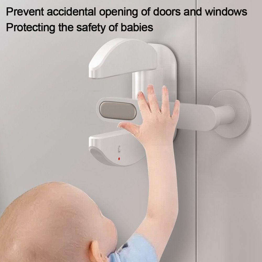 Protection Device Door Handle Lock Durable Door Block Safety Device Door Stopper Alarm  Baby Safety