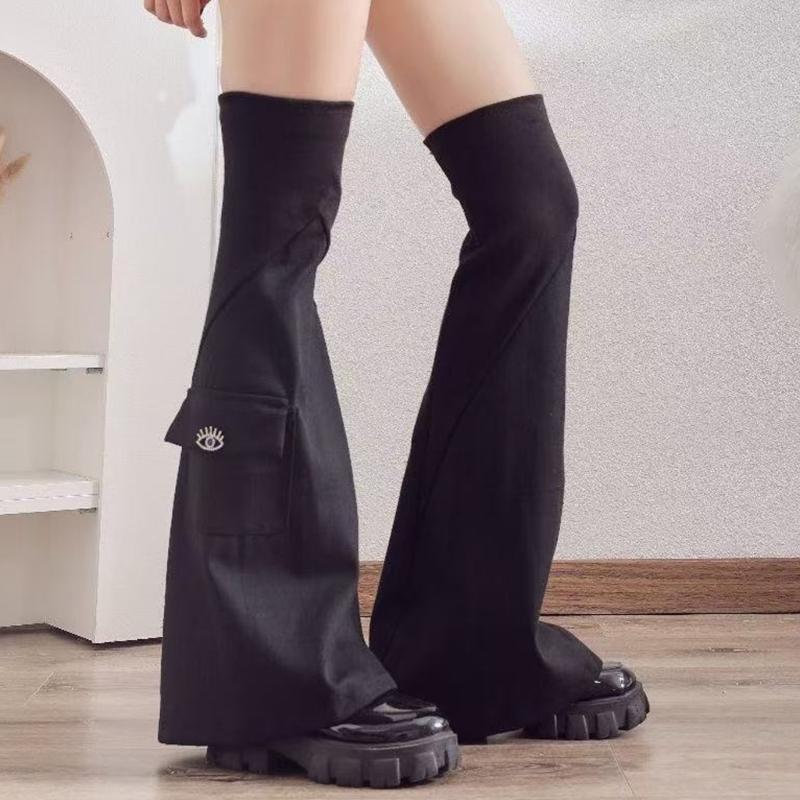 Polainas de PU y Vaqueros Cosidas con Cintura Ajustable Para Hombres Mujeres Unisex Accesorios de Moda Streetwear