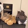 [Fanfna] Martin Boots Women's 2025 Autumn New Retro Maillard Short Boots British Style Thick-soled Height Boots