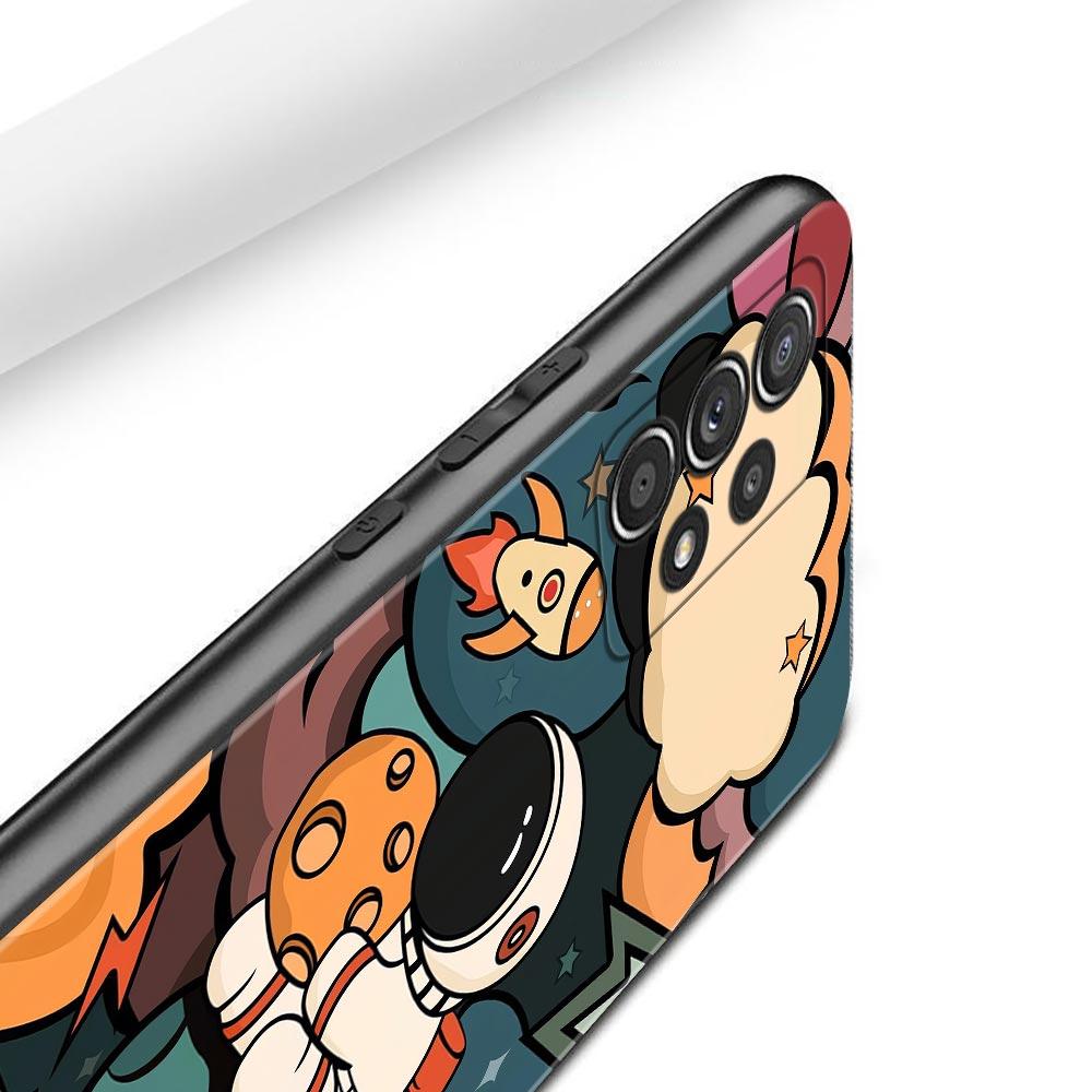 Niedliche Cartoon-Astronauten-Hülle für Samsung Galaxy A51 A71 A01 A11 A21 A21s A31 A41 A72 A52 A42 A32 A22 A12 A02 A02s F42 Handyhülle