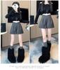 2024 Wool High-Waisted Wide-Leg Shorts for Women - Autumn/Winter Sequin Casual Pants with Boots