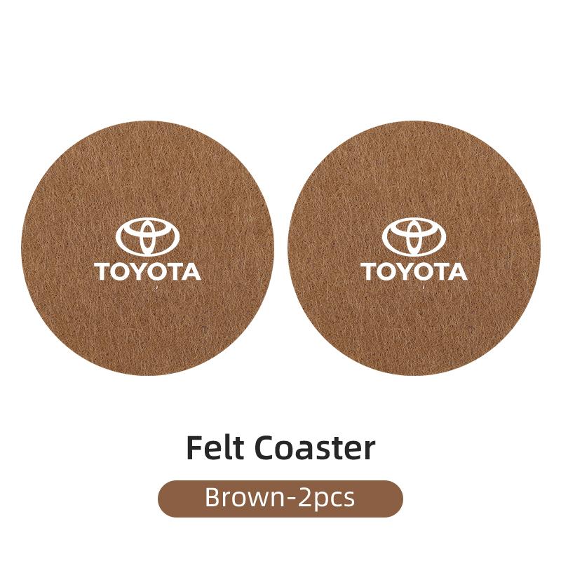 2PCS Car Coasters Cup Holder Mat Drinks Coaster For Toyota Corolla Yaris Camry Prius RAV4 CHR Hilux Aygo Avensis Key Accessories