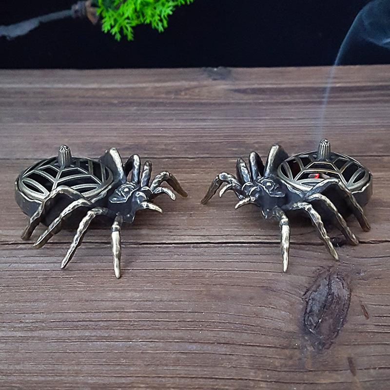 

1Pcs Spider Shaped Incense Burner Buddhist Utensils Incense Burner Archaic Copper Alloy House Furnishings Home Office Decor A