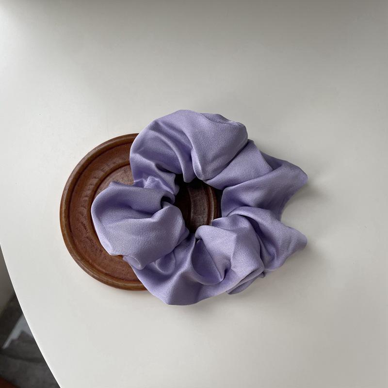 Korean Dongdaemun Women's French Silk Hair Scrunchie - Elegant Satin Hair Tie Accessories