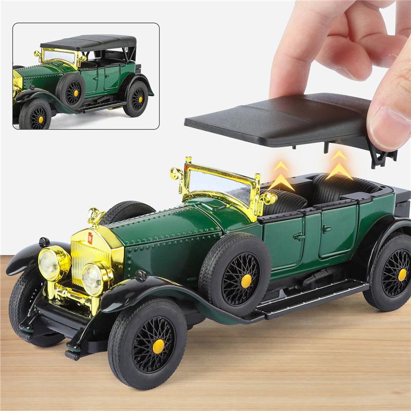 1/32 Rolls-Royce Phantom I Alloy Classic Old Car Model Metal Retro Luxy Vehicles Car Model Sound Light Simulation Kids Toys Gift