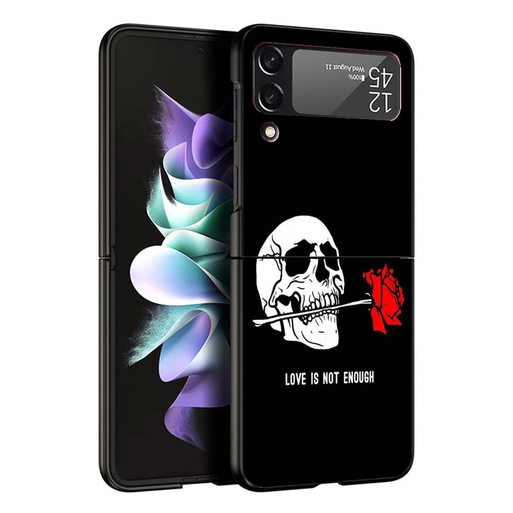 Human Skeleton Red Rose Phone Case For Samsung Galaxy Z Flip7 Flip6 5G Flip5 Flip4 Flip3 ZFlip 7 6 3 4 5 Shockproof Back Cover G