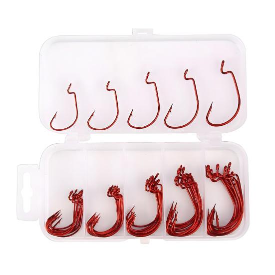 50Pcs Fishhook with Storage Box Rustproof Corrosion Resistant Easy to Use Barbed Carp Fishing Hook Outdoor Fishing Gear