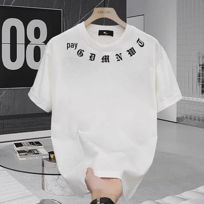 2024 Sommer Schwer Baumwolle Unisex T-Shirts: Trendiges Sweatshirt mit kurzen Ärmeln und Rundhalsausschnitt