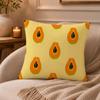 Papaya illustration Cushion Cover Anti-dustmite Pillowcase Invisible zipper silky short plush Sofa cushion cover