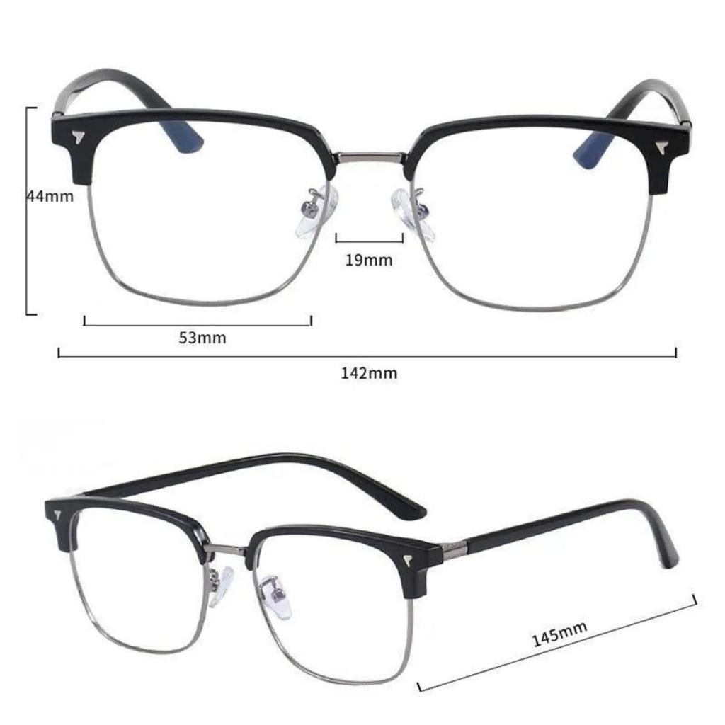 Vintage Semi-rimless Women Glasses High Definition Blue Light Blocking Eyeglasses Anti-fatigue Silicone Nose Pads Spectacles
