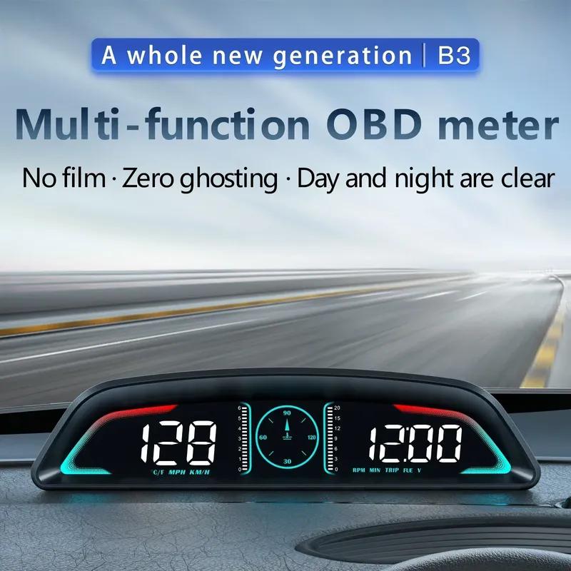 B3 Head Up Display For HUD Speedometer RPM OBD Smart Digital Overspeed Alarm Engine Fault Code Car Navigator Car Safely