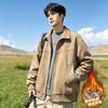 Men S Pu Leather Fleece Lined Warm Casual Jacket