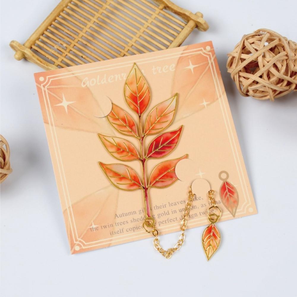 

Vintage Metal Leaf Vein Bookmark Creative Ginkgo Lotus Plant Literary for Teachers Students Birthday Office Stationery Gift