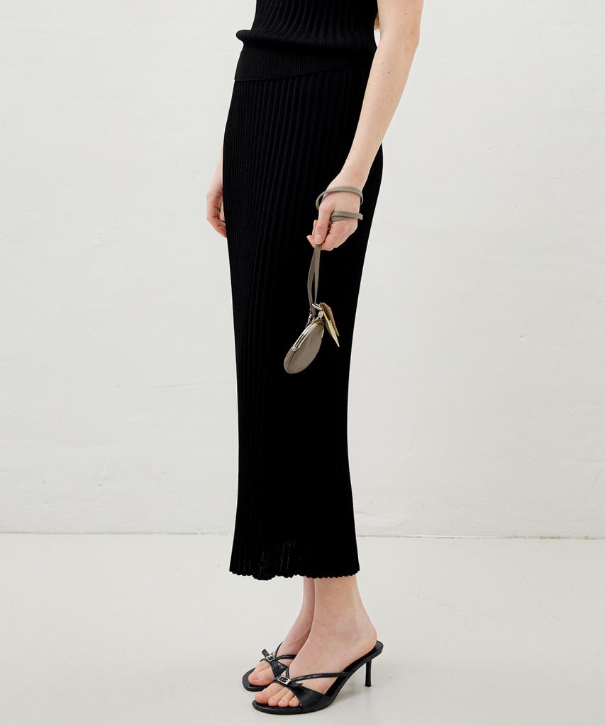 Ollibeudeollibeu Shobari Pleated Knit Skirt Ok6Ss2550
