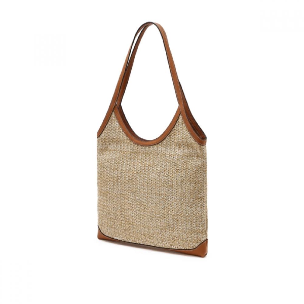 Daks Summer Raffia Leather Colorblock Shoulder Bag Dcba6e152i2