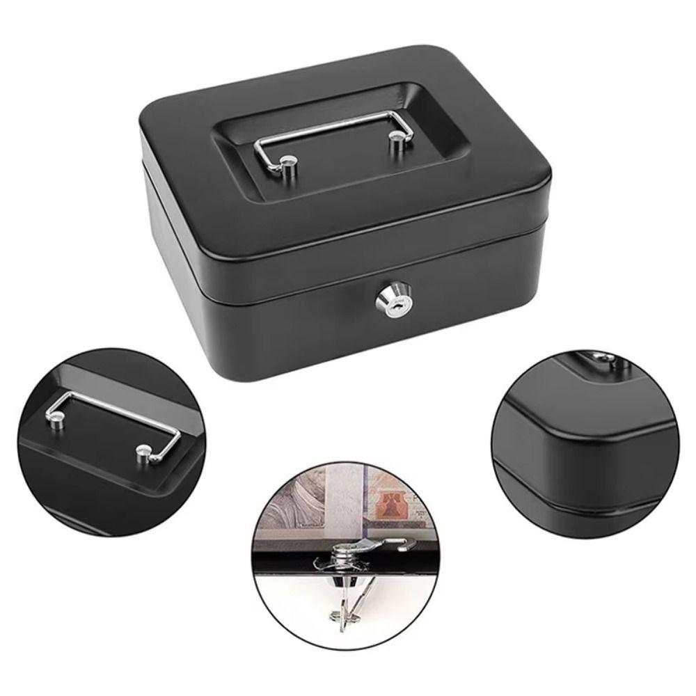 Metal Money Safe Case with Key Lock Box Creative Lockable Cash Box Store Use