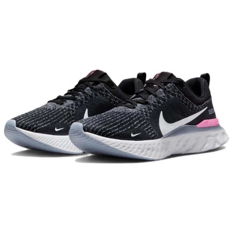 Nike React Infinity Run Flyknit 3 'Black Grey Pink' Men's DZ3014-001