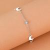 Stainless Steel Moon Beaded Fine Bracelets for Women Ladies Classic Fashion Exquisit Zircon Beaded Bracelets Jewelry Accessories