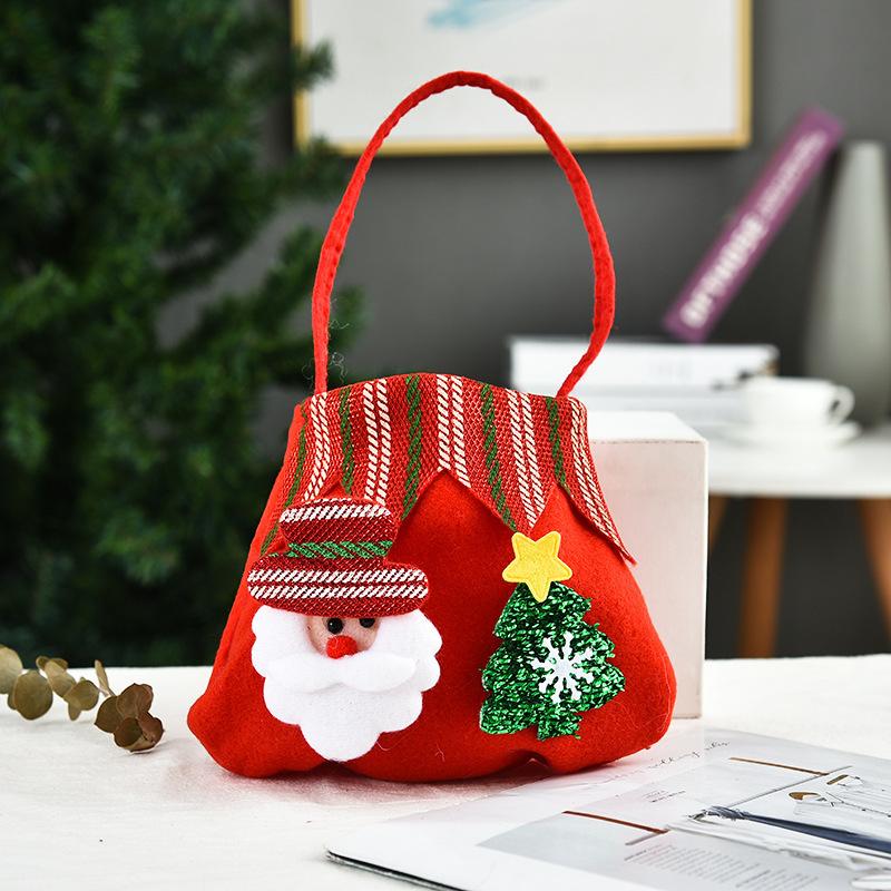 Creative Christmas Gift Bag 2020 Three-Dimensional Doll Candy Tote Bag, Classic Snowman Handmade Bundle Bag
